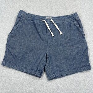 Marine Layer Saturday Beach Shorts 6" Mens Large Blue Drawstring Basket Weave